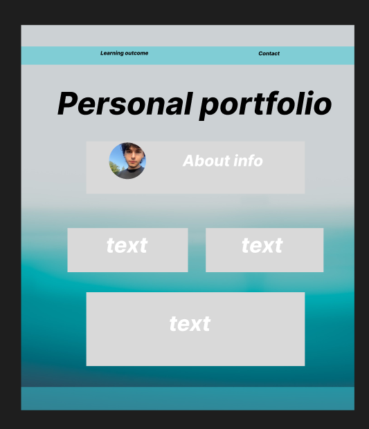 Advanced Learning Outcomes page from the figma prototype